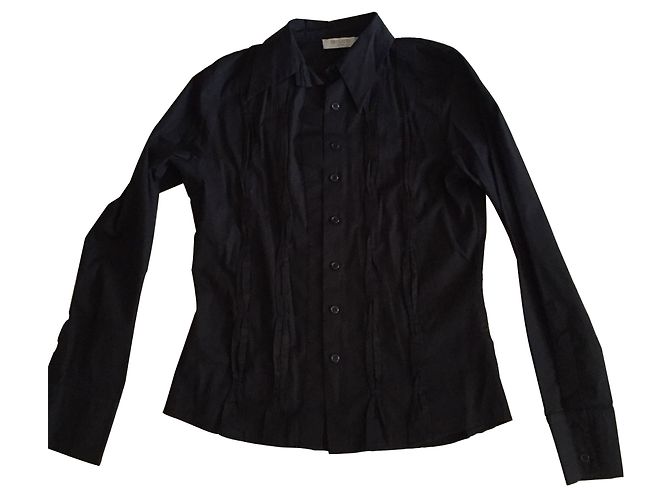 Autre Marque Camisa Entracte de algodão stretch preta Tamanho 36 Preto