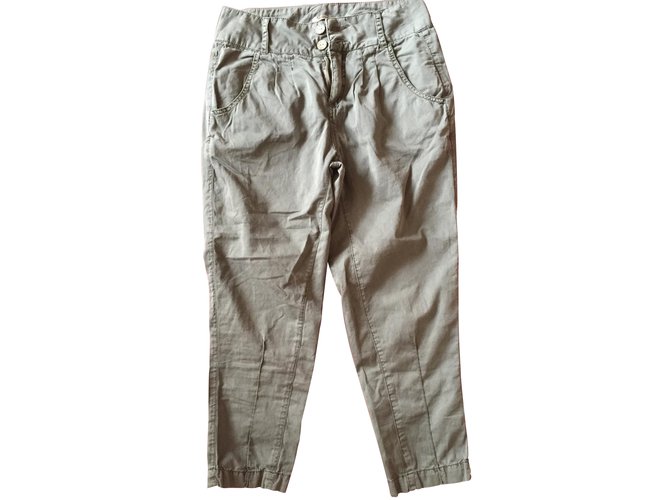 Autre Marque Pants, leggings Khaki Cotton  ref.7817