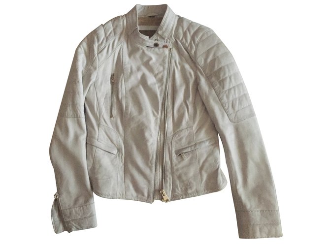 Oakwood Biker jackets White Leather  ref.7834