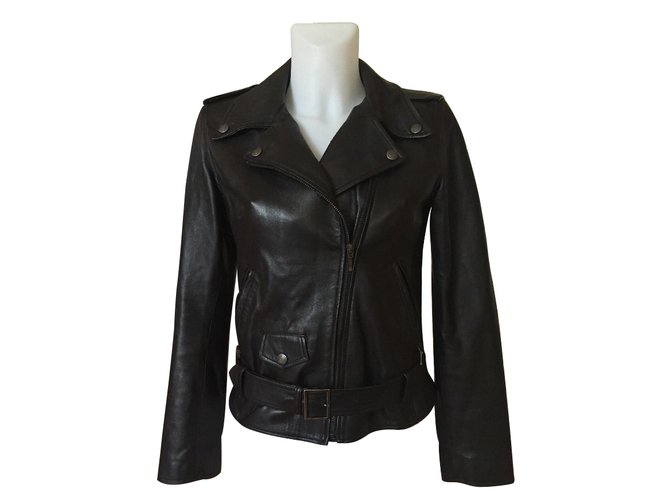 Skiner's Biker jackets Black Leather  ref.7836
