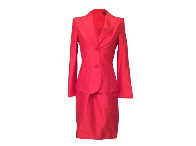 Autre Marque Skirt suit Red Silk  ref.7917