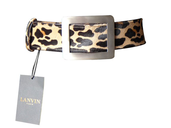 Lanvin Cinturones Estampado de leopardo Cuero  ref.7943