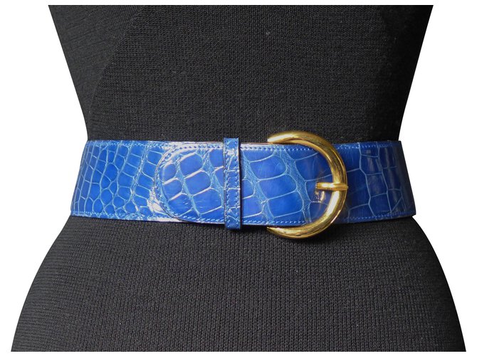 Lanvin Cinturones Azul Cuero  ref.7945