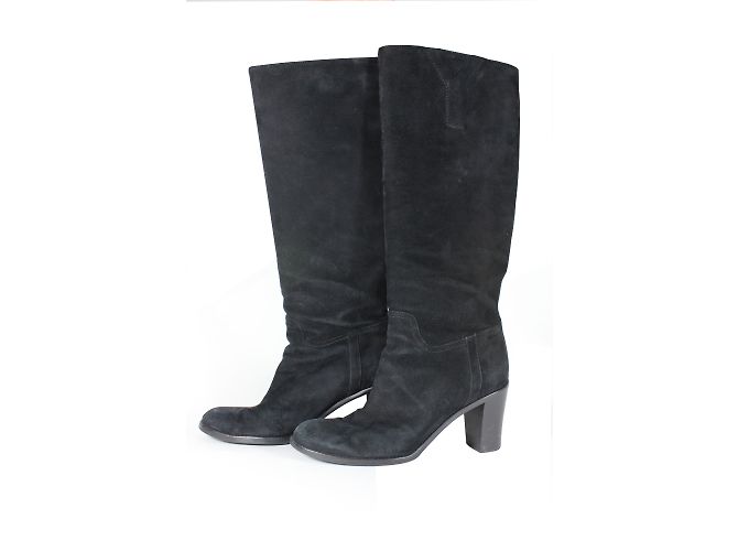 Yves Saint Laurent Stiefel aus schwarzem Wildleder 37