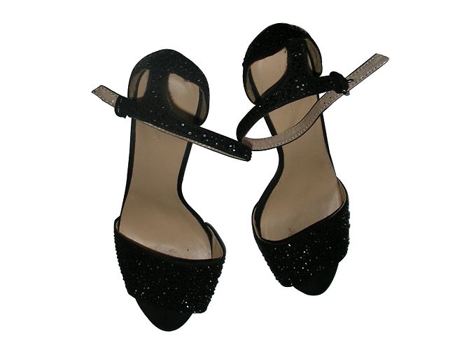 Sandali Zara in scamosciato nero con cristalli 11.5cm