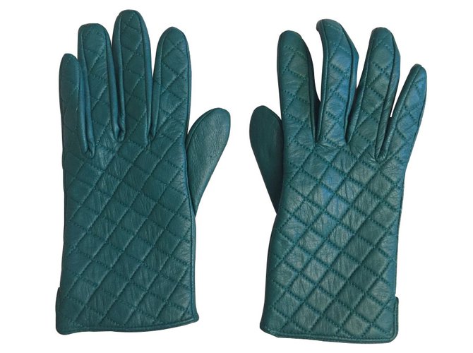 Autre Marque Gloves Green Leather  ref.8183