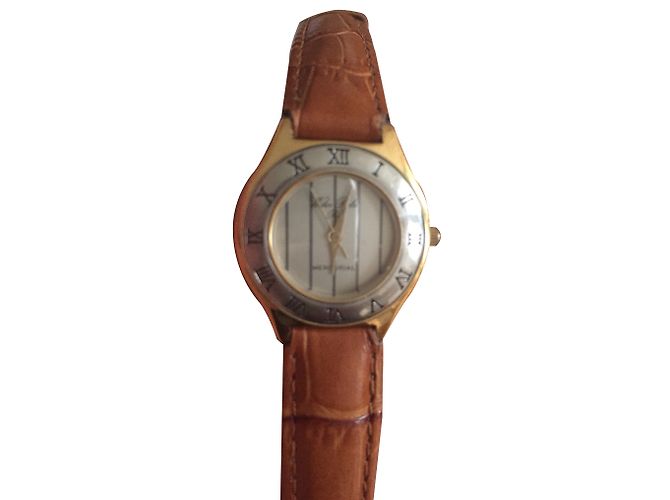 Autre Marque Willer Poclet Plate Round Dial Uhr Gold Stahl Golden
