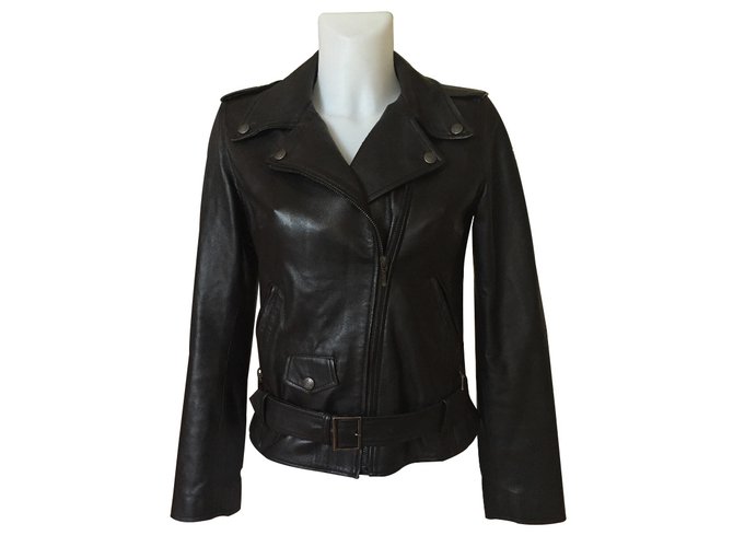 Skiner's Biker jackets Black Leather  ref.8275