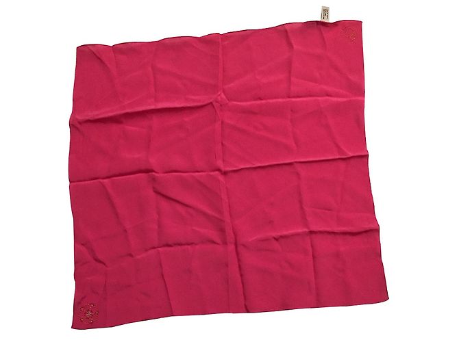 Cacharel pink silk scarf 44 x 44 cm