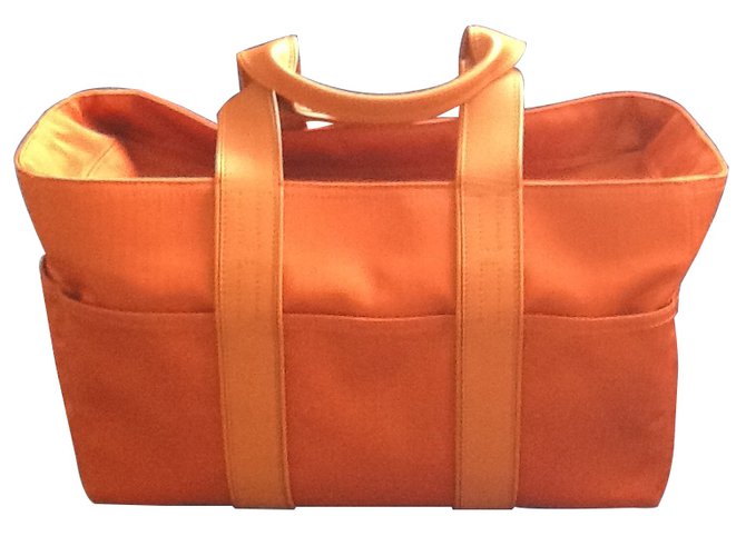 Hermès Handtaschen Orange Leinwand  ref.8384