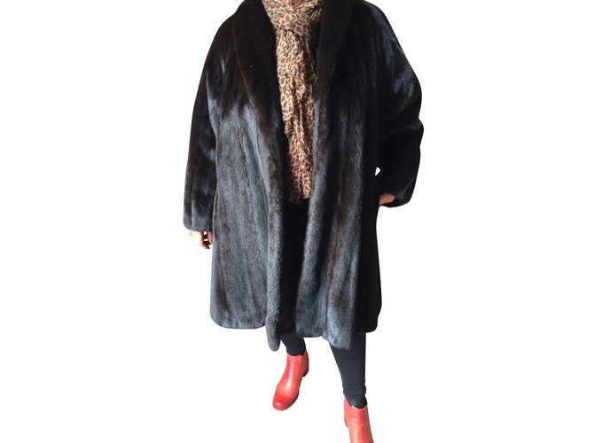 Sprung Frères Coats, Outerwear Black Fur  ref.8391