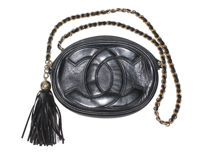 Chanel Handtaschen Schwarz Leder  ref.8438