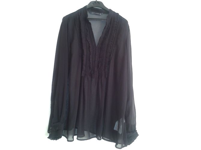 Camicia Zara nera trasparente S Nero