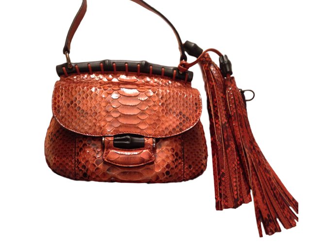 Gucci Clutch bags Orange Exotic leather  ref.8524