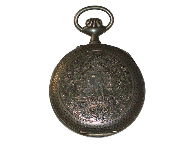 Autre Marque Montre de poche DOXA Argent Décor de Chasse Argenté