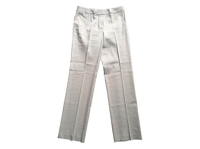 Pantalones de lino beige Elie Tahari