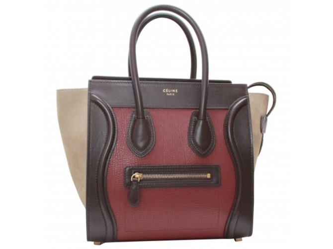 Céline Handbags Dark red Leather  ref.8614