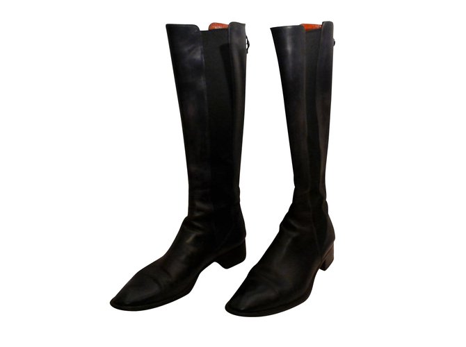 Santoni Boots Black Leather  ref.8619