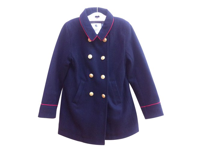 Petit Bateau Coats outerwear Blue Wool  ref.8641