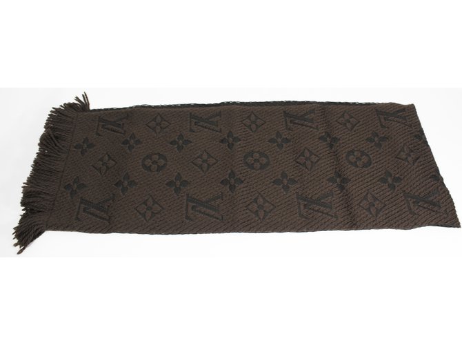 Louis Vuitton Scarves Brown Silk Wool  ref.8655