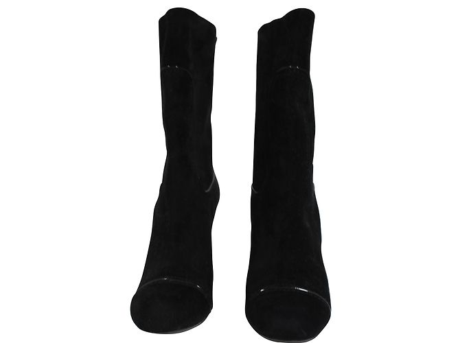 Louis Vuitton Black Suede Ankle Boots