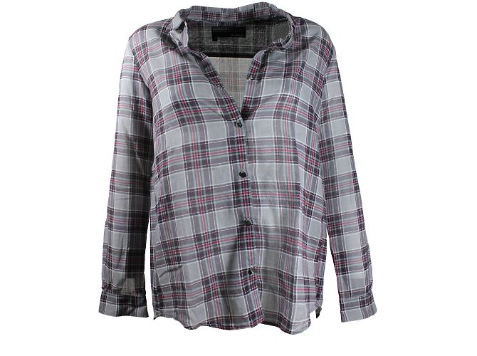 The Kooples Camicia a quadri in cotone Grigio Bianco Nero Rosso
