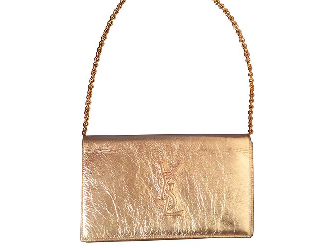Yves Saint Laurent Handtaschen Golden Lackleder  ref.8815