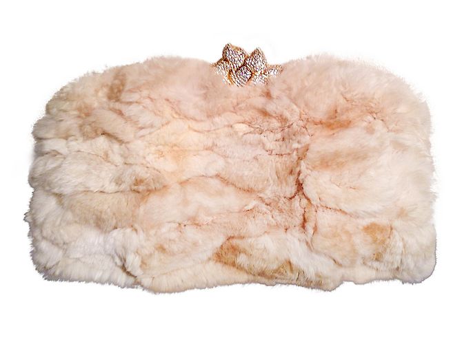 Autre Marque Manuel Passini Kleine Tasche Beige Diamantschnalle