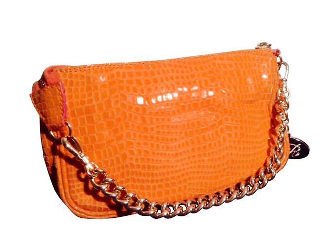 Bolsa de noite Blumarine Python Laranja