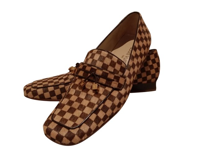 Louis Vuitton Flats Brown Leather  ref.8921