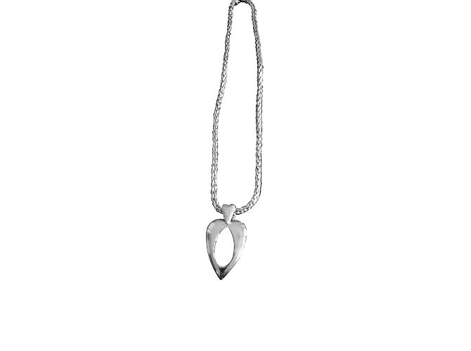 Collar con Pendiente de Corazón Piaget Oro Blanco Gris