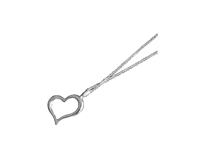 Collar con Pendiente de Corazón Piaget Oro Blanco Gris