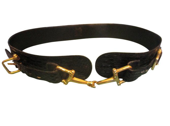 Céline Belts Black Patent leather  ref.9024