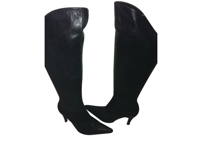 Autre Marque Boots Black Leather  ref.9155