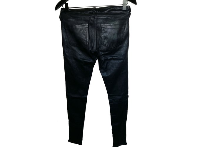 The Kooples Jeans Schwarz Leder  ref.9175