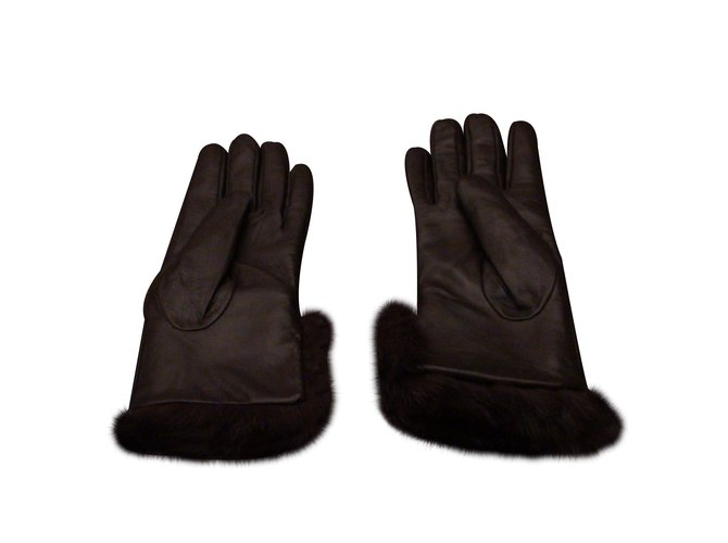 Autre Marque Gloves Brown Leather  ref.9189