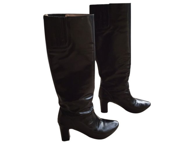 Repetto Bottes Cuir vernis Noir ref.9242 Joli Closet