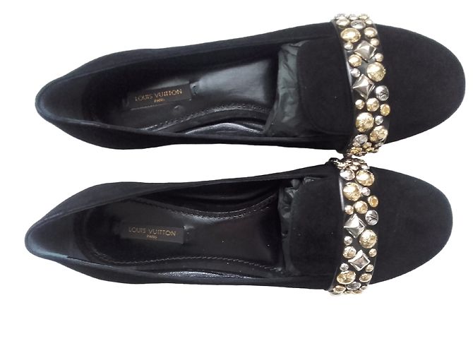 Mocassins Louis Vuitton en daim noir 39