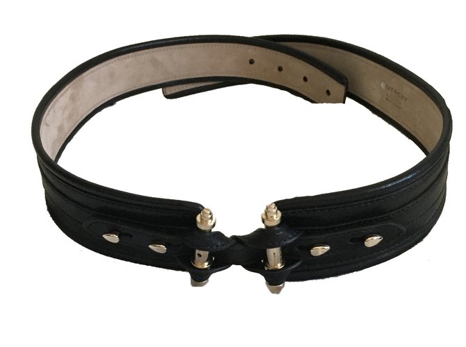 Givenchy Cinturones Negro Cuero  ref.9302