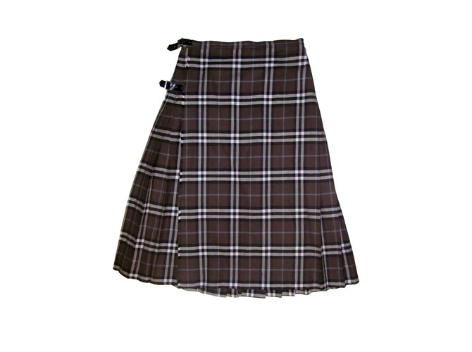 Burberry Skirts Khaki Wool  ref.9335