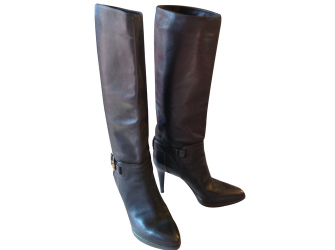 Sergio Rossi Boots Brown Leather  ref.9351