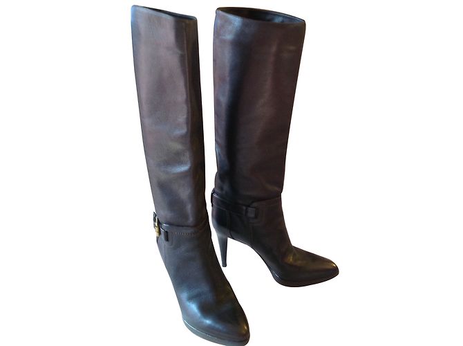 Botas Sergio Rossi de piel de becerro marrón Castaño