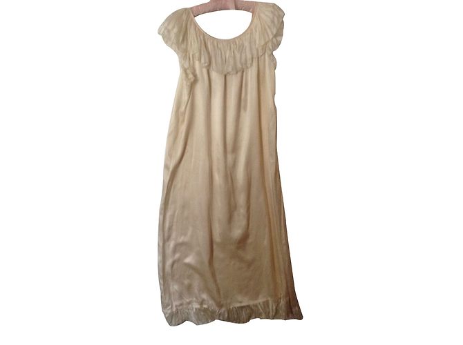 Camicia da notte lunga Christian Dior in seta bianca Bianco