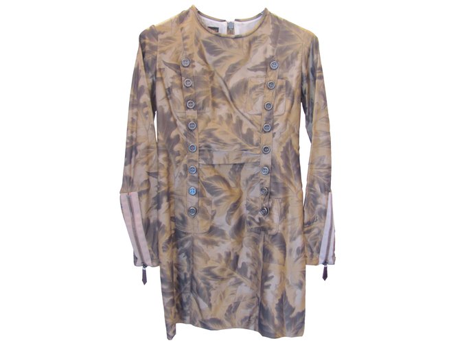 Burberry Prorsum Dresses Khaki Silk  ref.9466