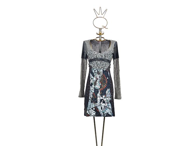 Autre Marque Vestido estampado Save the Queen de viscosa azul