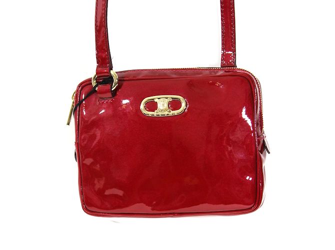 Borsa a tracolla Céline in pelle di vitello rossa Rosso