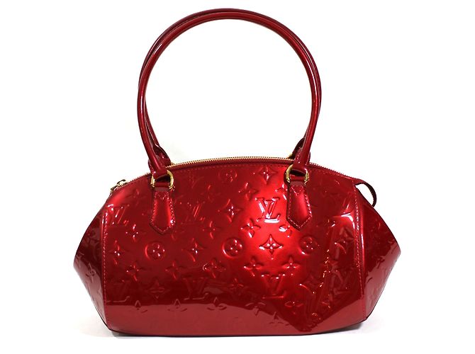 Louis Vuitton Sherwood PM Red Patent Leather Handbag