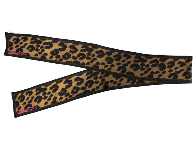 Louis Vuitton Lenços Estampa de leopardo Seda  ref.9526