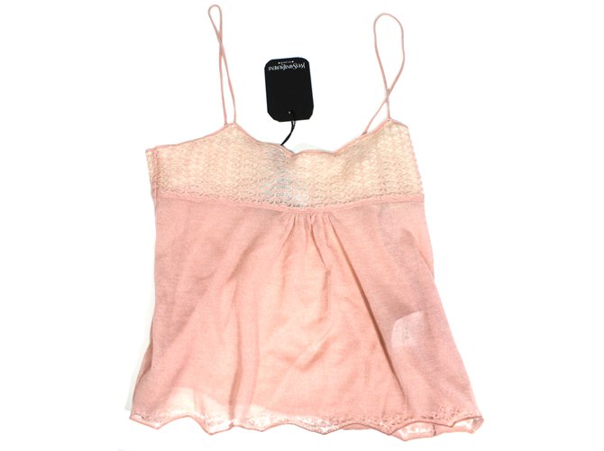 Yves Saint Laurent Tops Pink Seide Kaschmir  ref.9529