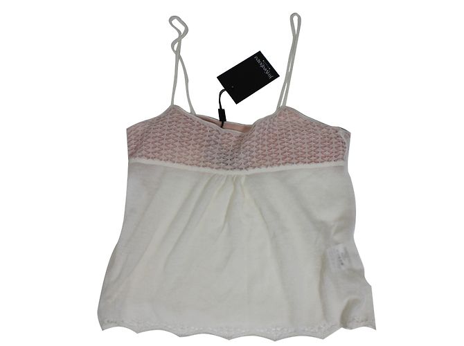 Top Yves Saint Laurent de seda y cachemira blanco 